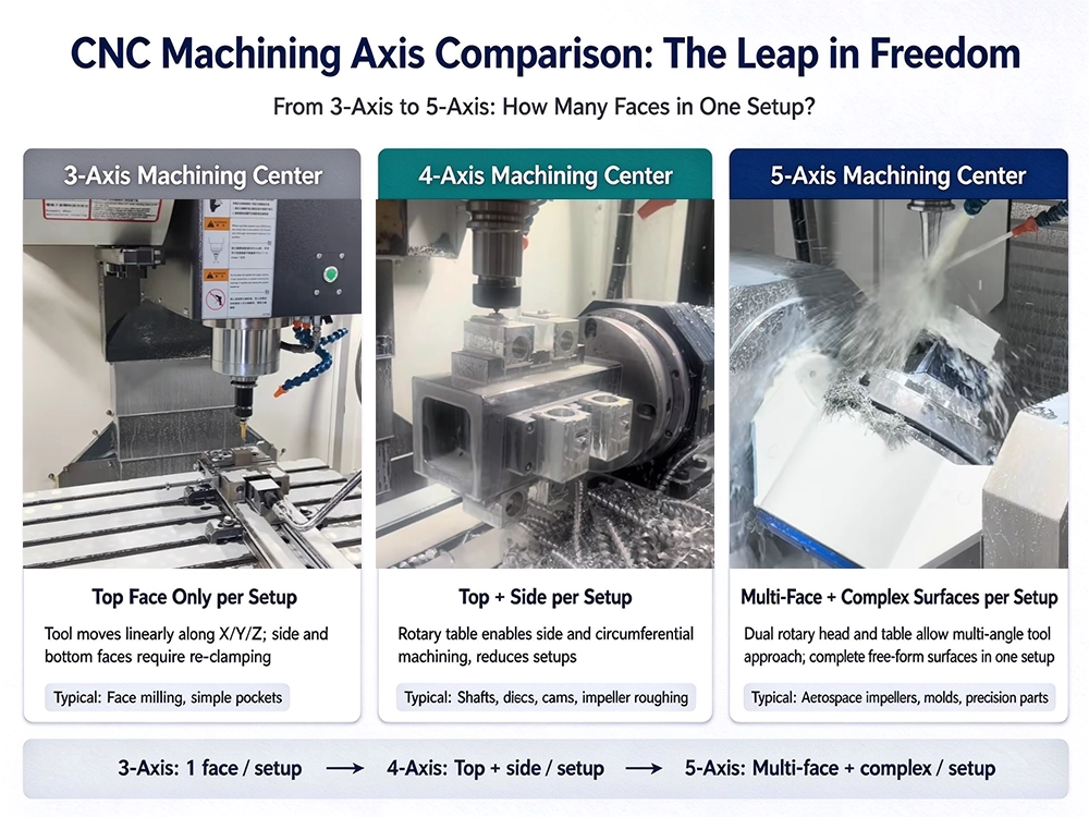 3-Axis vs. 4-Axis vs. 5-Axis CNC Machining